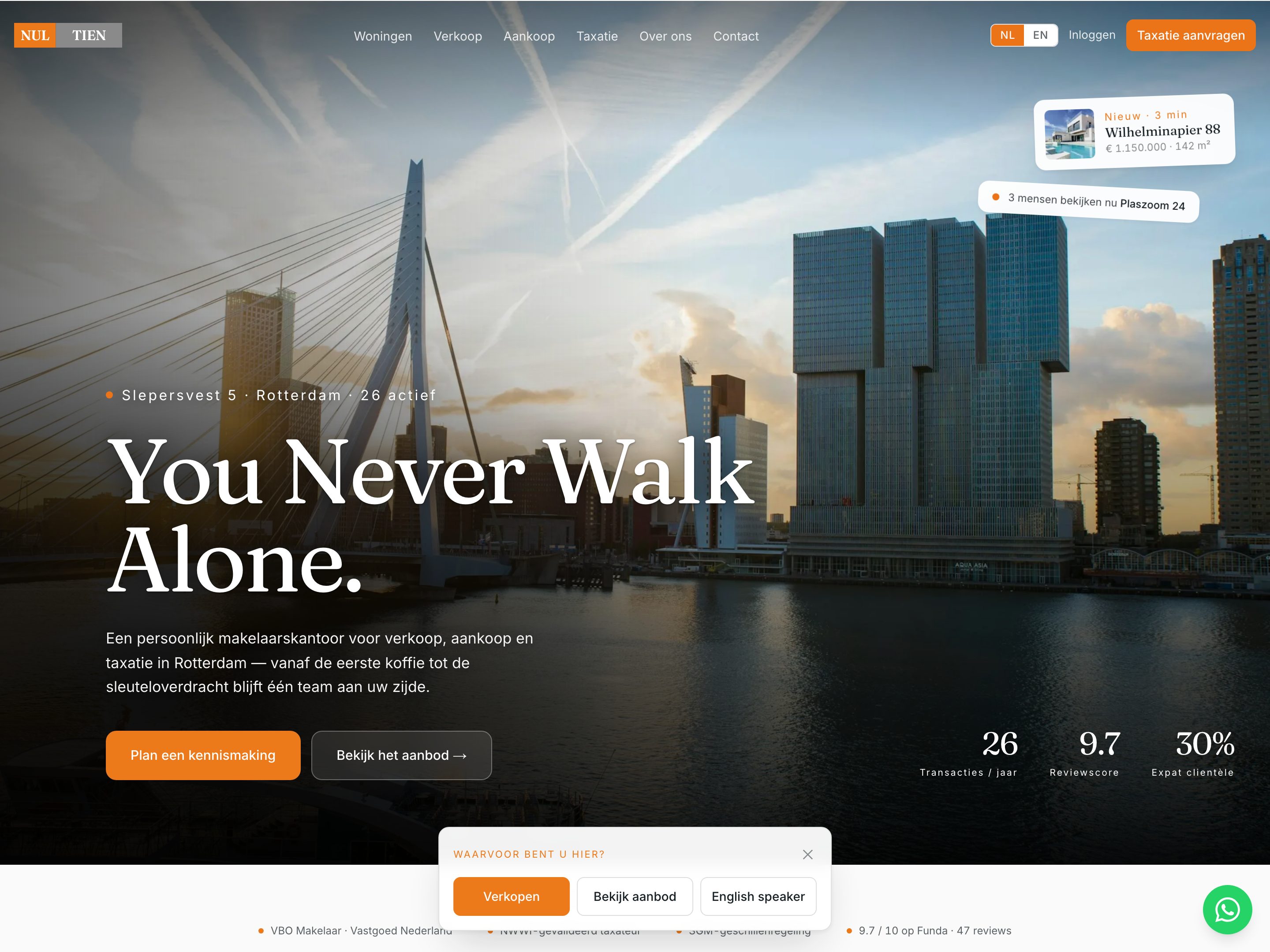 Nultien Makelaars — website door MAAS·studio