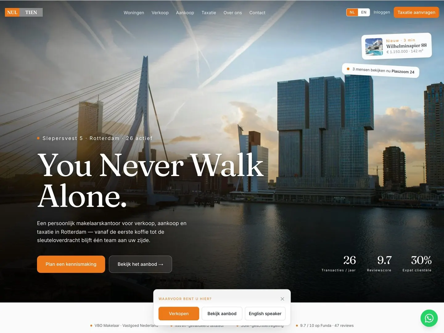 Nultien Makelaars — live project van MAAS·studios