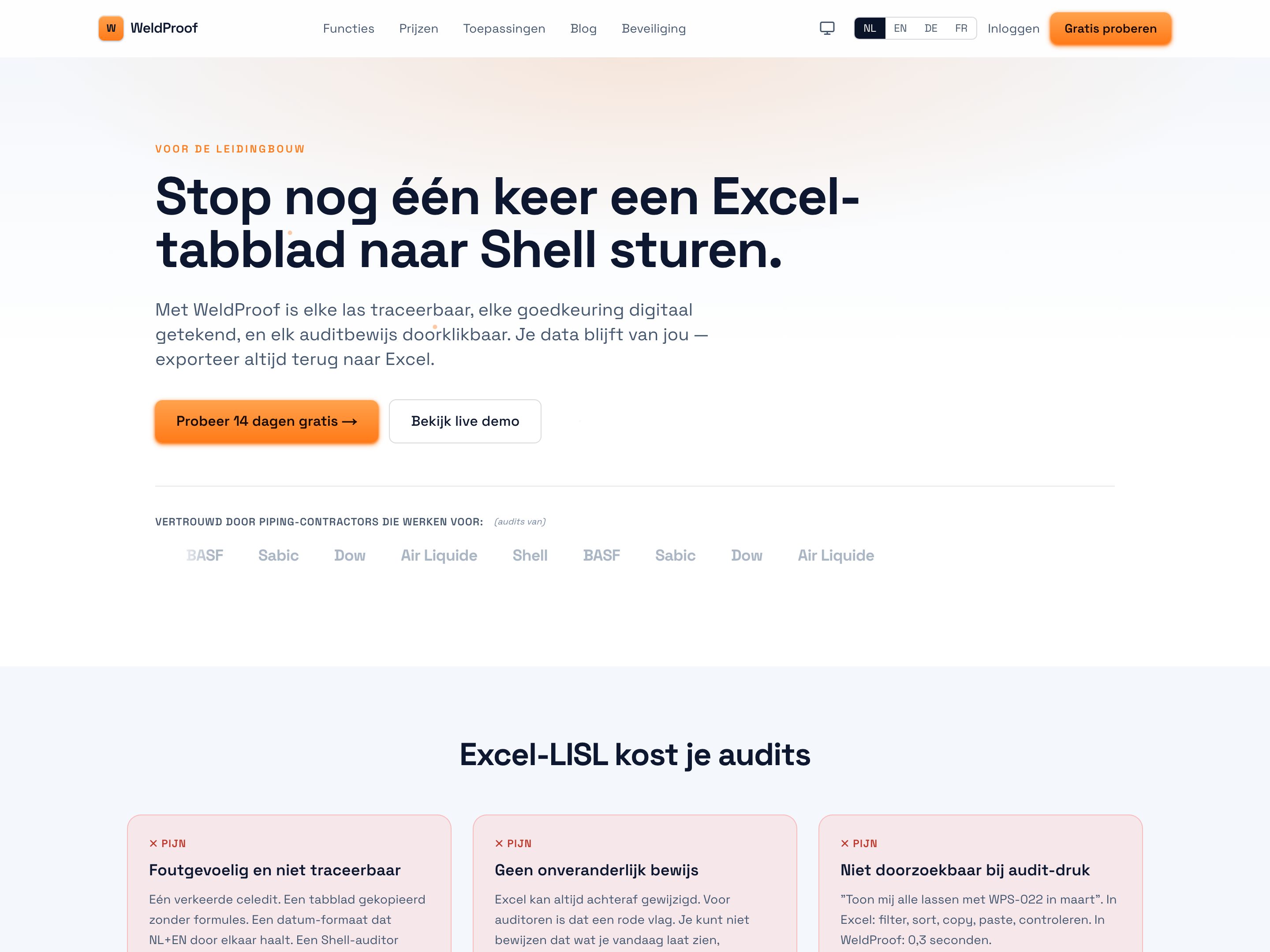 WeldProof — website door MAAS·studio